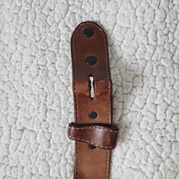 Western Vintage Geuine Tooled Leather Aztec Print Distressed Destroyed Belt - Picture 7 of 10